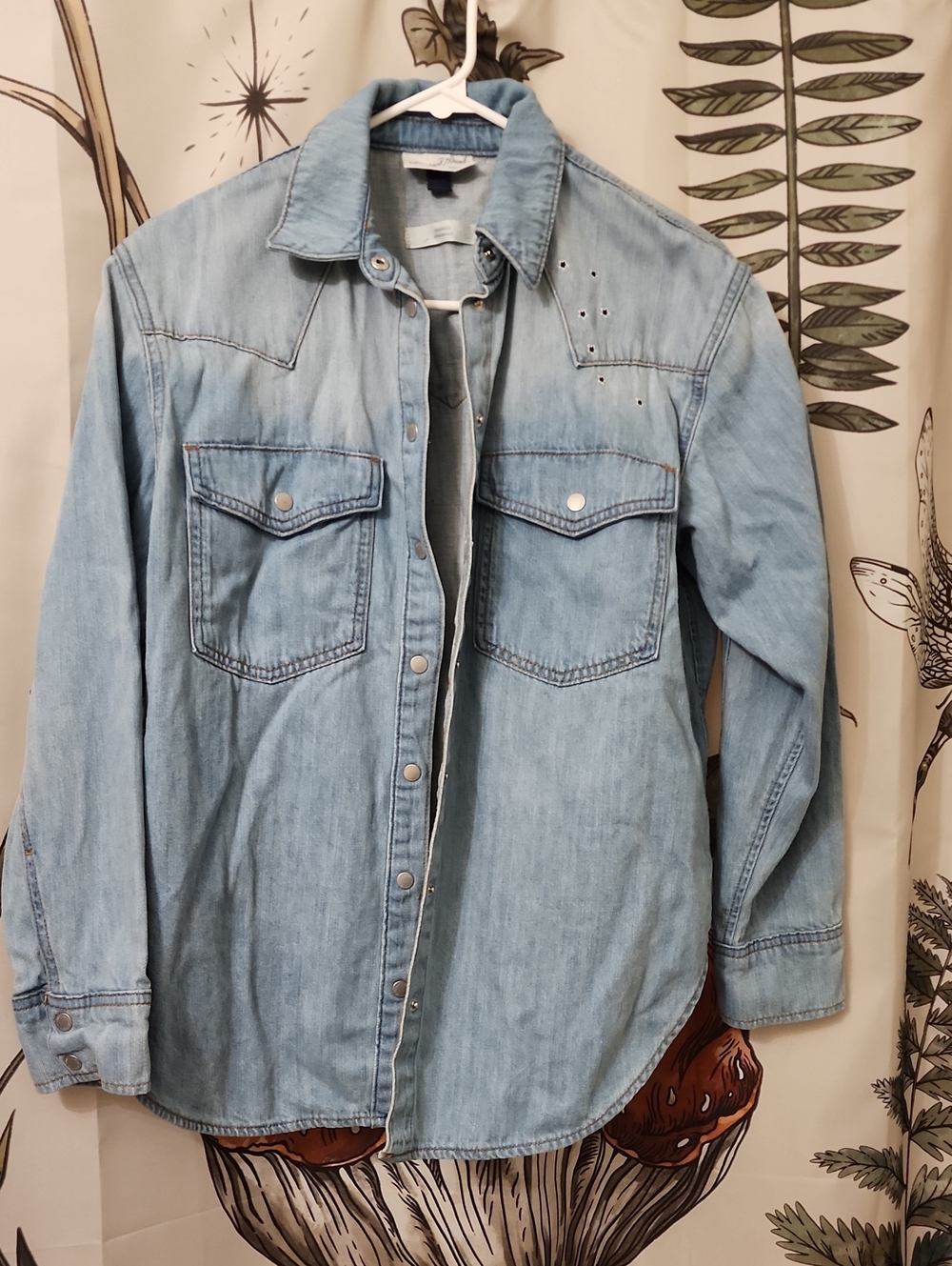 Light Wash Denim Button-Up Shirt